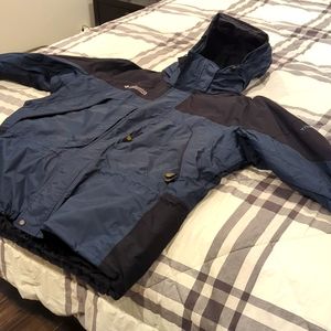 Columbia Titanium Winter Ski Jacket with Removable Fleece Men's XL, Navy